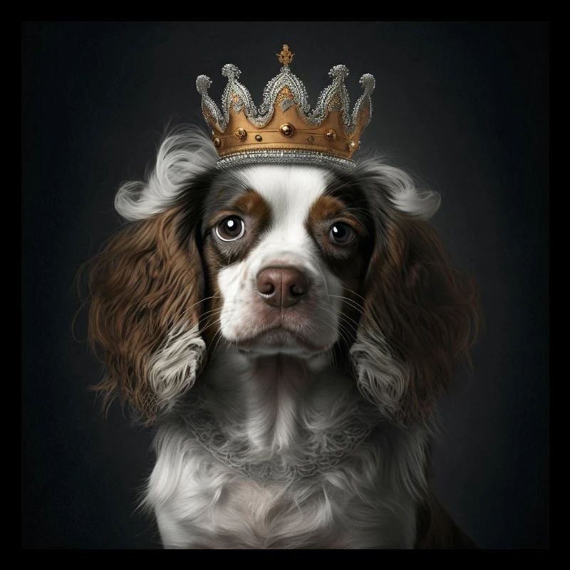 HUND mit KRONE, KÖNIG, moderne Kunst, Design