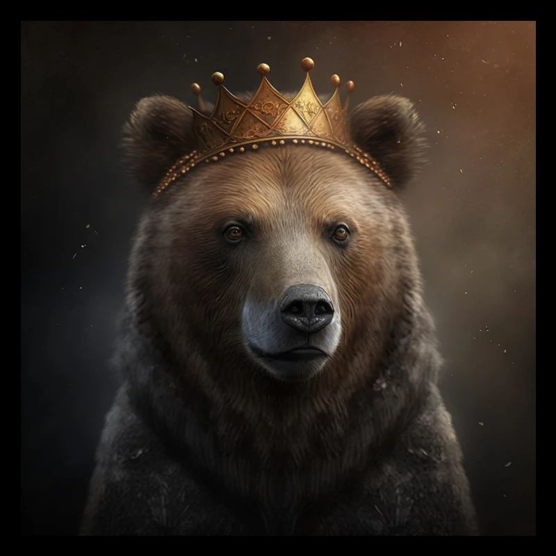 BÄR mit KRONE, KÖNIG, moderne Kunst, Design
