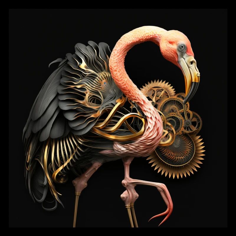 Flamant rose, or, art à couper le souffle