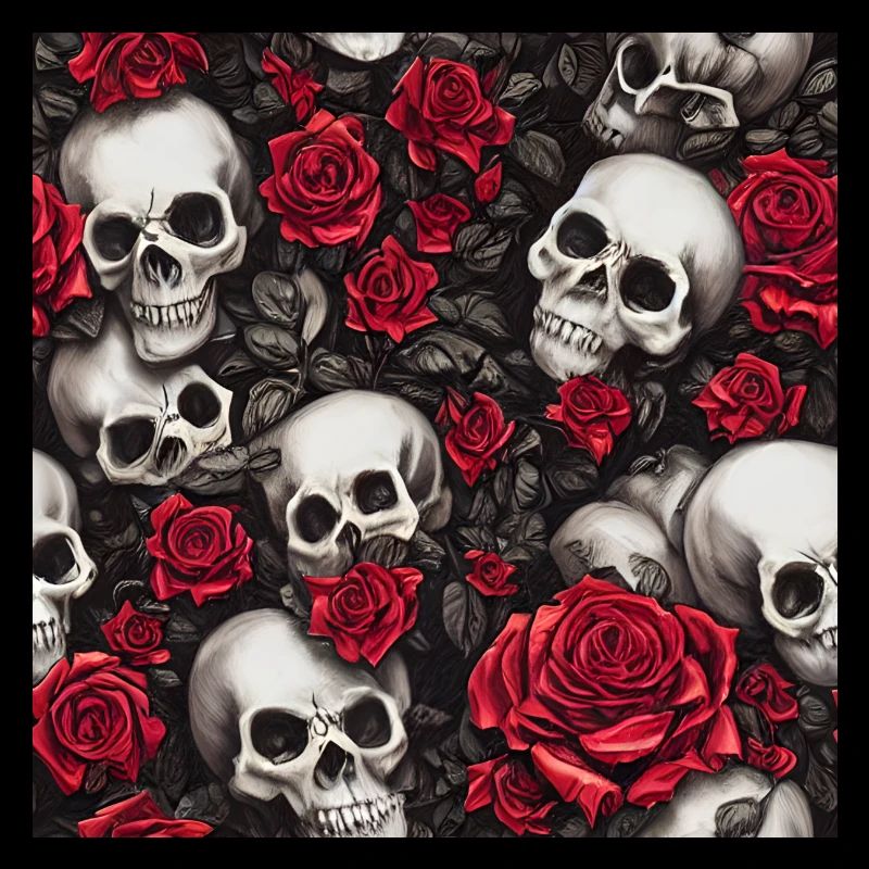 Crânes et roses