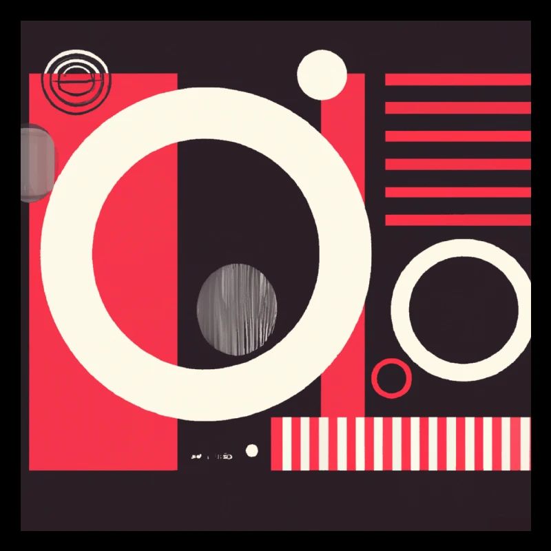 Abstract Shapes Red White