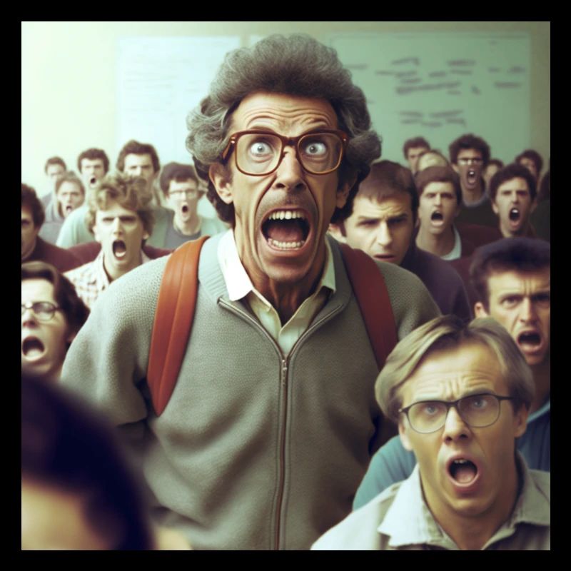 an enthusiastic teacher standing in a class