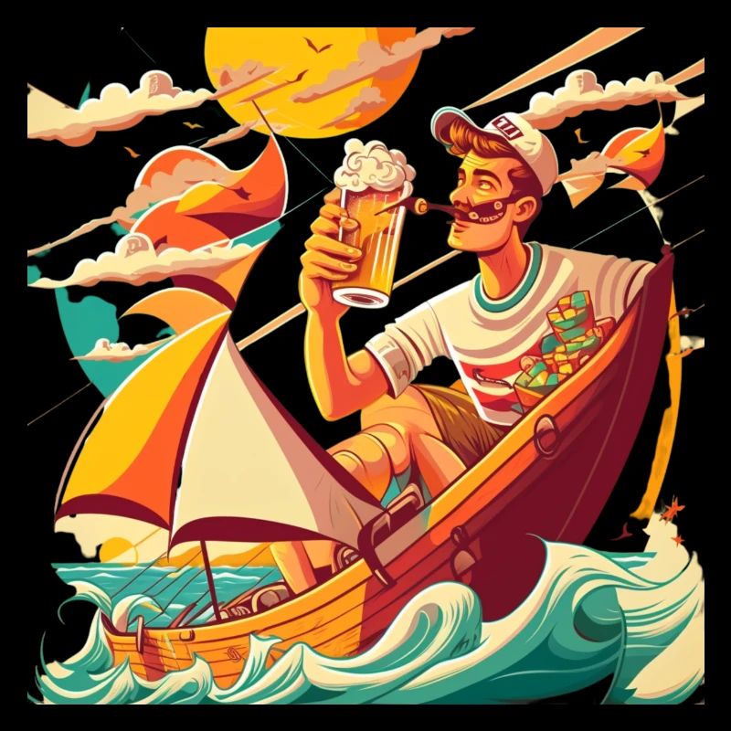 Lustiger Segler mit Bier