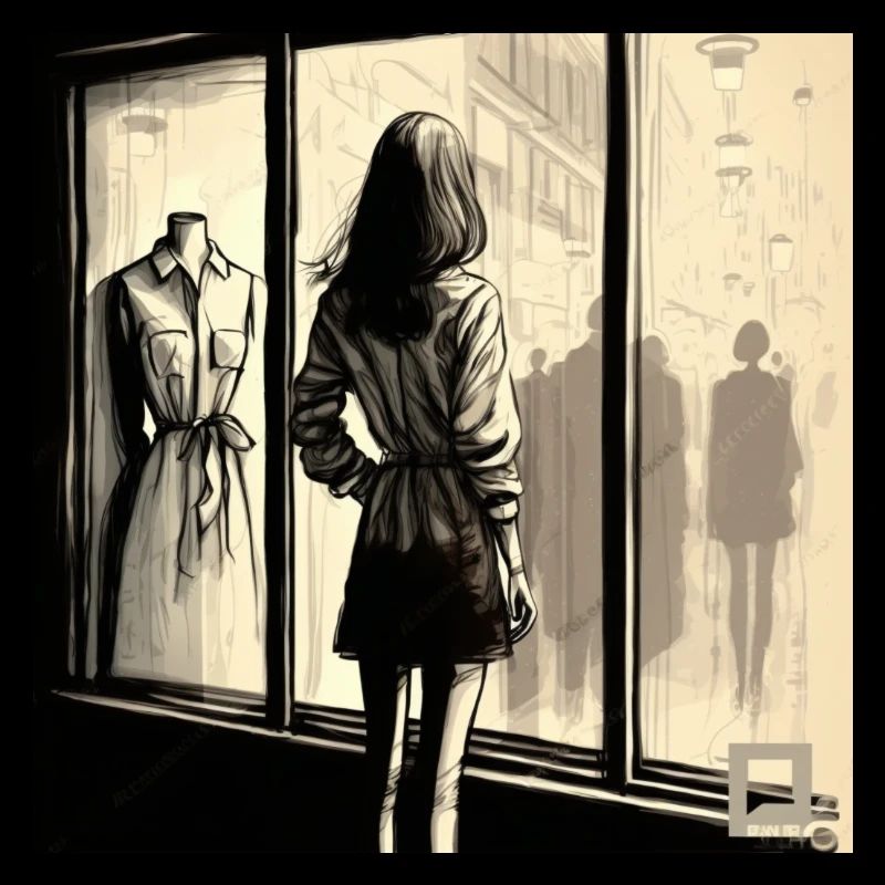 kate make a customer stands at the window