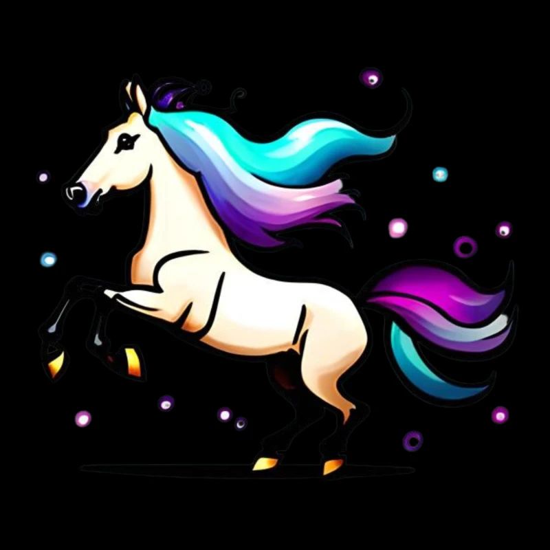 Cheval à queue colorée