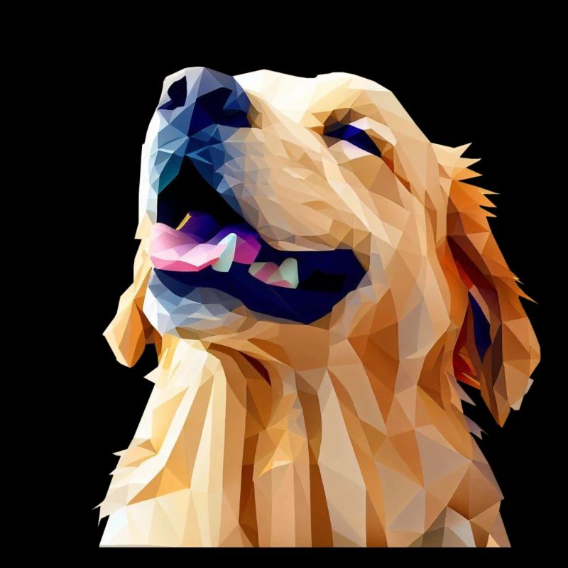 Origami eines glücklichen Golden Retriever Hundes