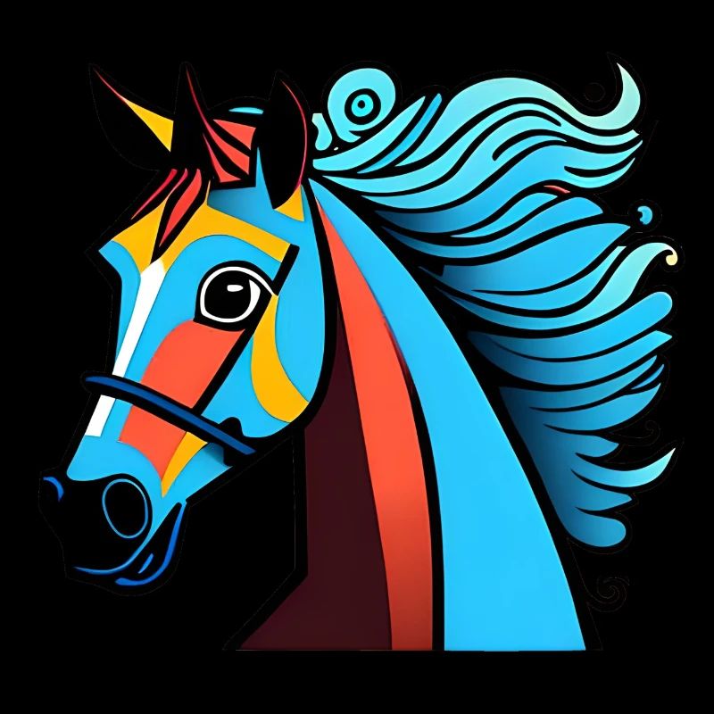 Portrait de cheval coloré