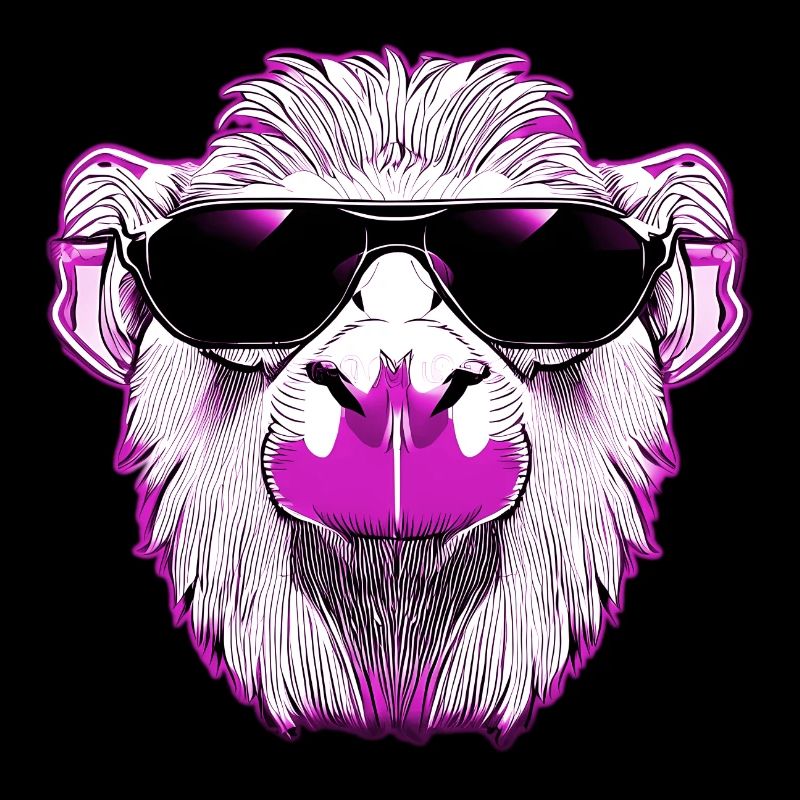 Cool llama with sunglasses pink