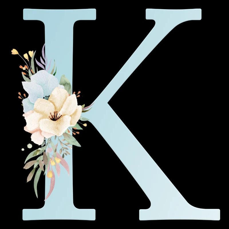 Monogramme K Floral personnalisable