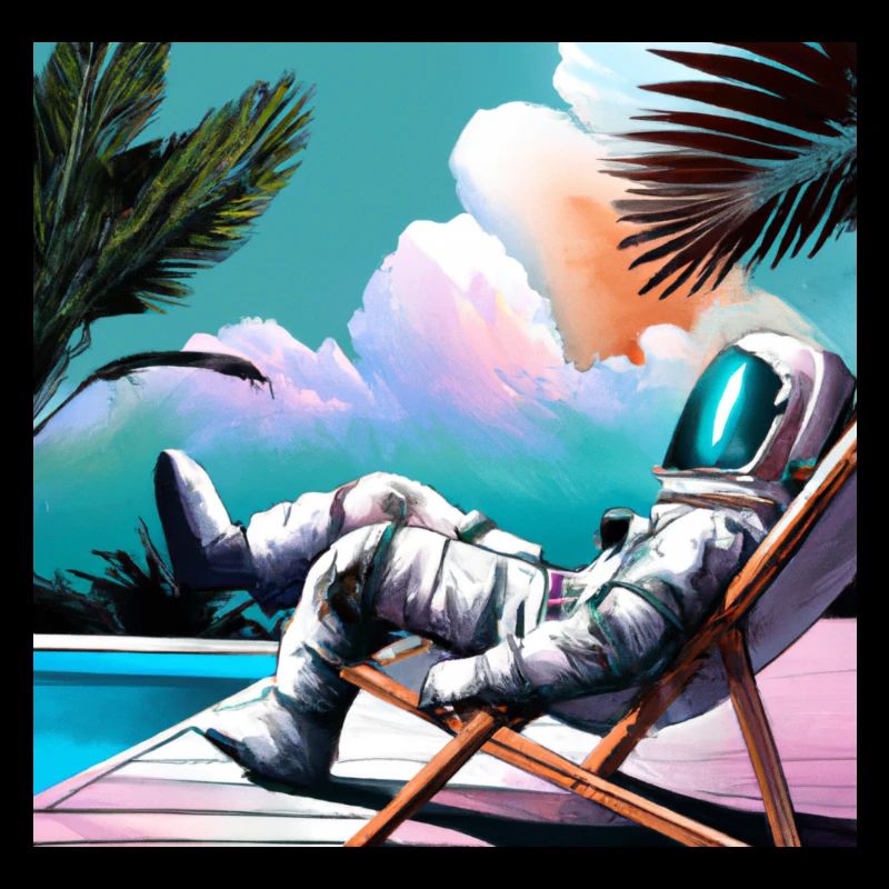 Un astronaute dans une station tropicale dans l’espace