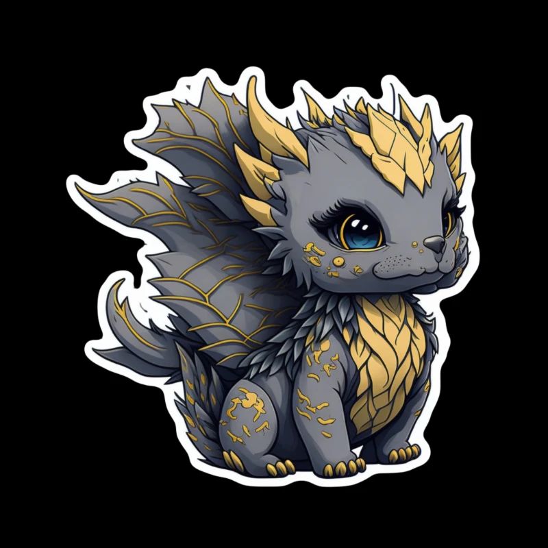 Mignon bébé dragon doré