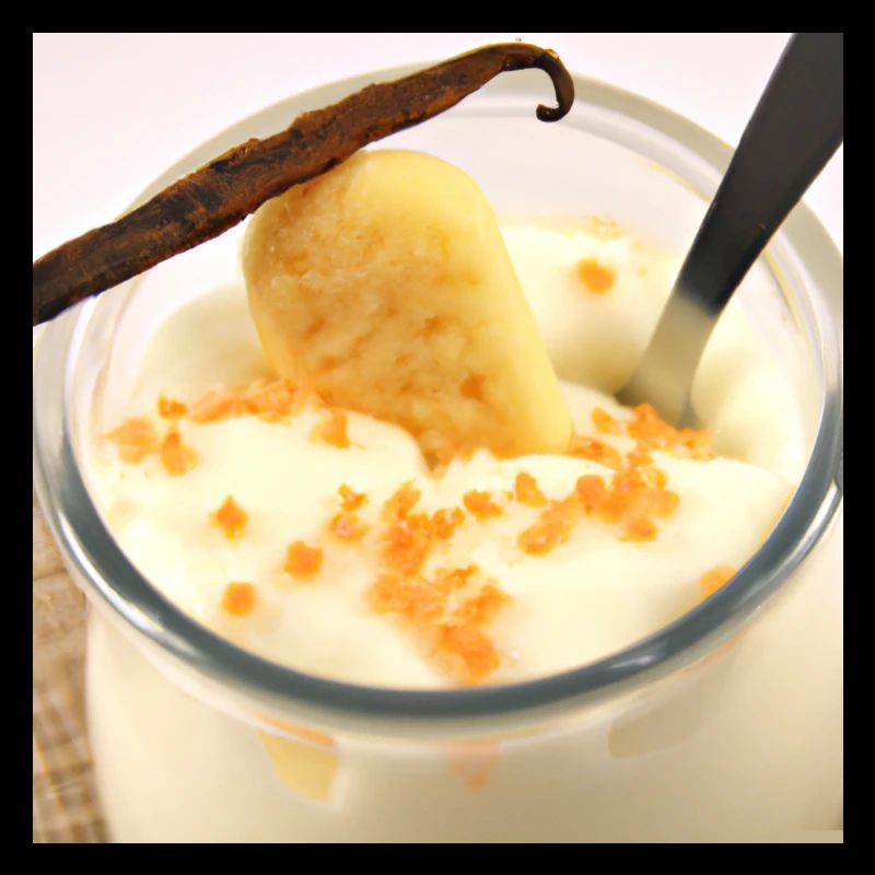 Juiciness dessert pudding in vanilla sauce