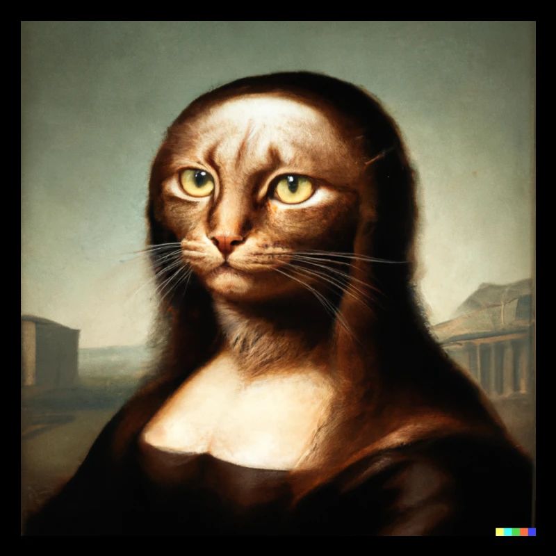 Mona Lisa mit Katzenkopf