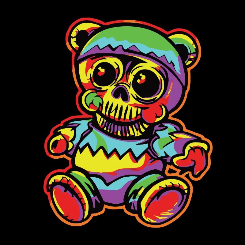 Horror Scary Bear Halloween Jack-o'-Lantern Bear