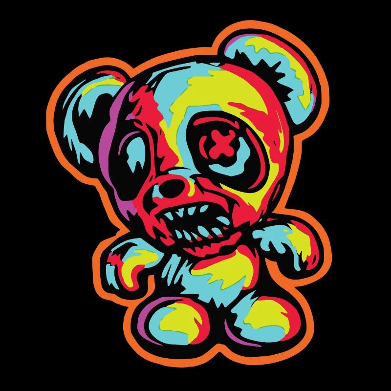 Horror Gruseliger Bär Halloween Gespenst Bär