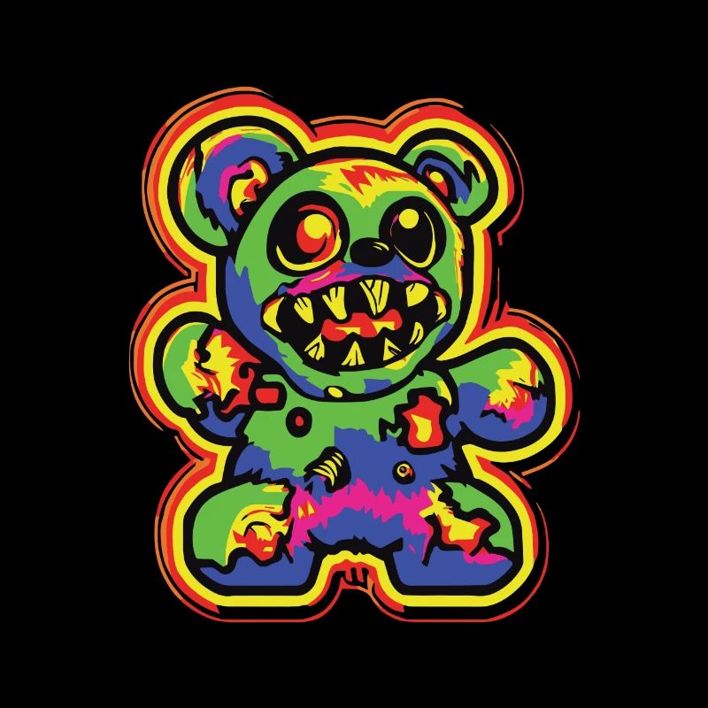 Horror Scary Bear Halloween Cowboy Bear