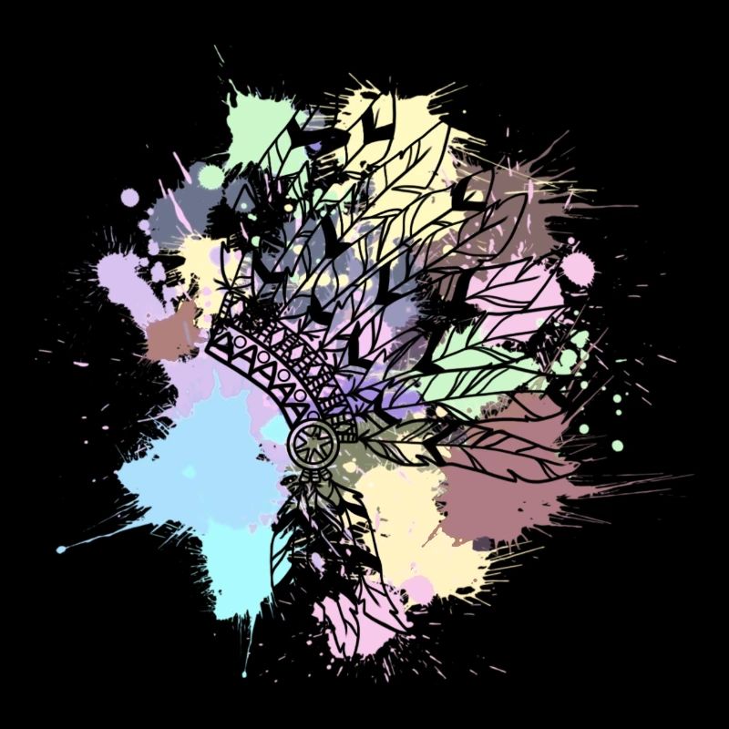 coiffe indienne noire couleur pastel