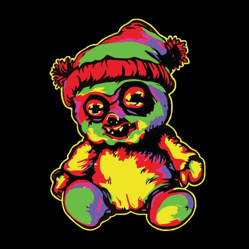 Horror Scary Bear Halloween Black Magic