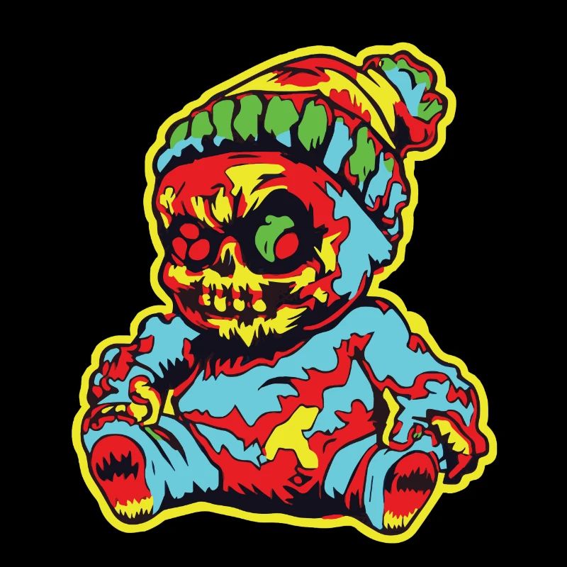 Horror Scary Bear Halloween Black Magic