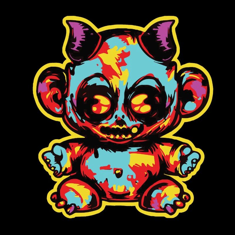 Horror Scary Bear Halloween Devilish Hugs