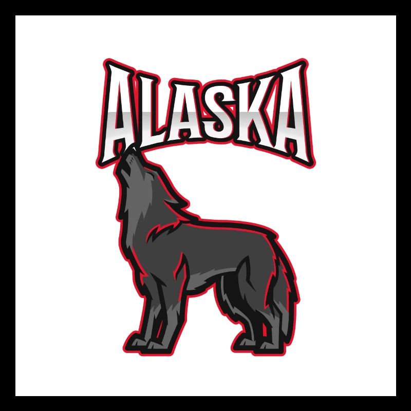 aggressive wild wolf graphic