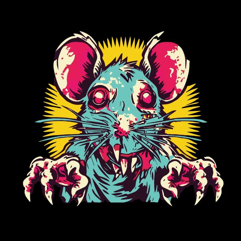 Horror Scary Retro Vintage Zombie Rat