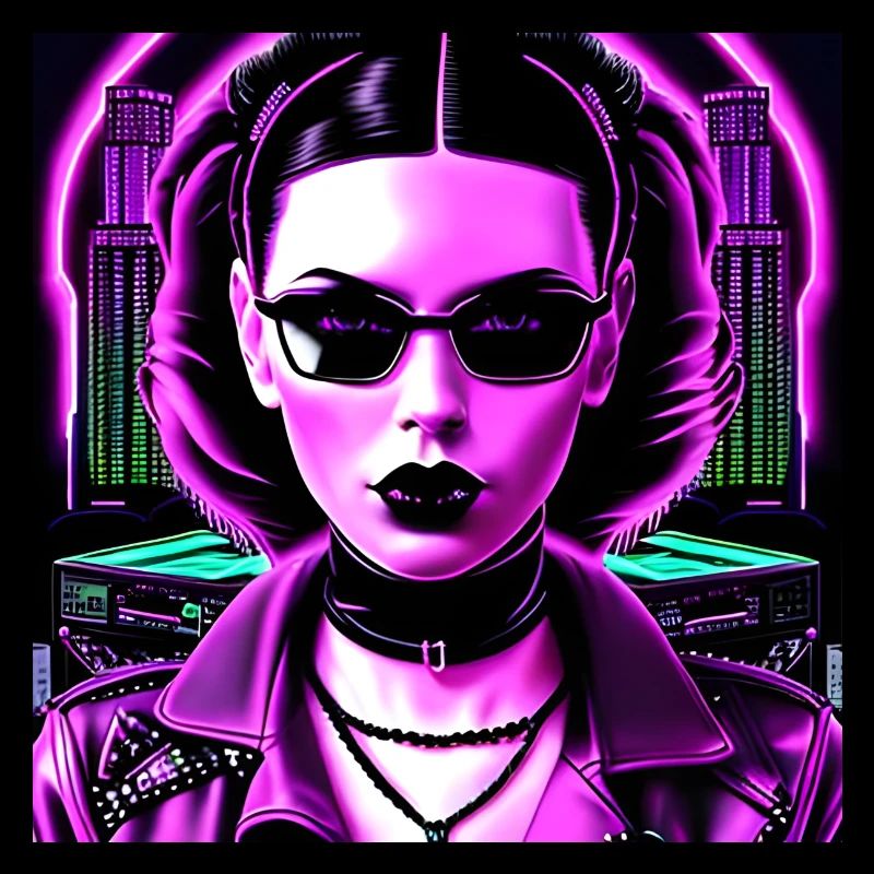 Fille synthwave