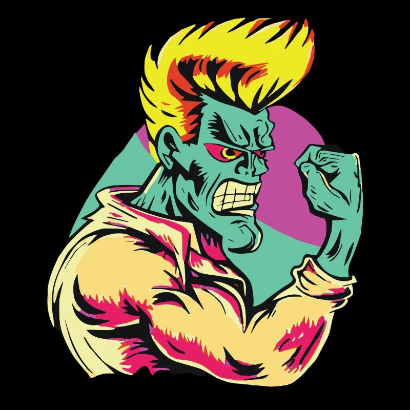 Retro Style 90s Cartoon Comic Super Hero