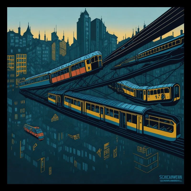 Abstract suspension railway
