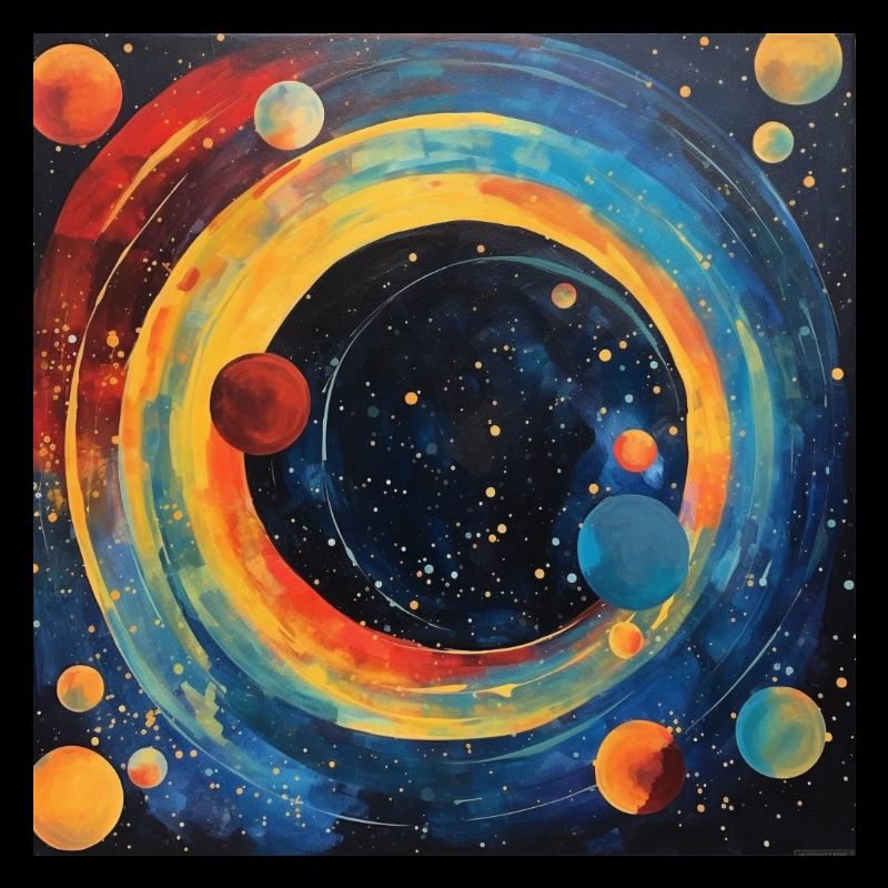 Abstraction circulaire du système solaire