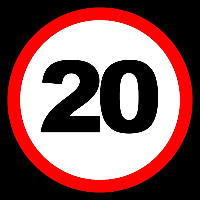 20 Geschwindigkeit / Schild Design
