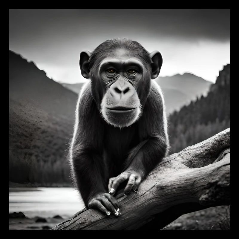 Affe Schwarz Weiß