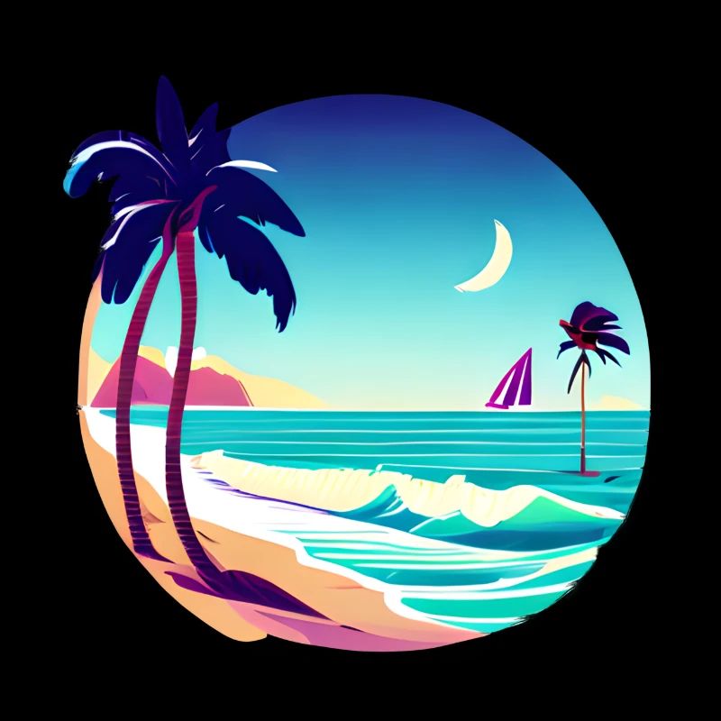 Vacances d’été Palm Island Sun Palm Tree Beach