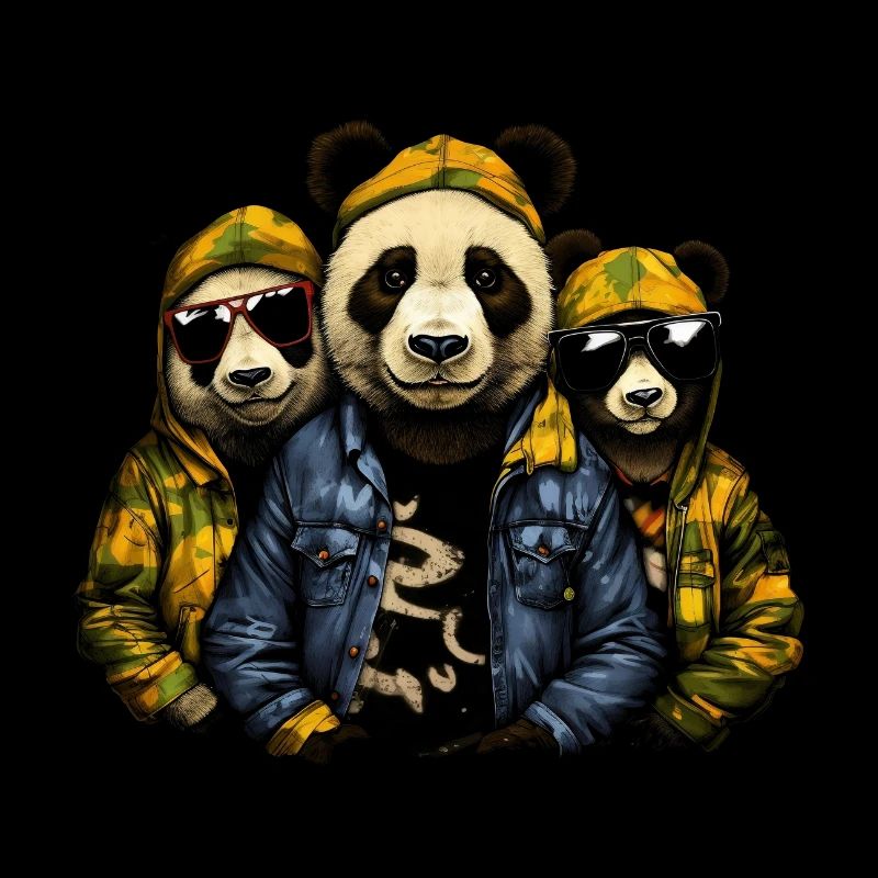 Hipster Panda Bear Gang