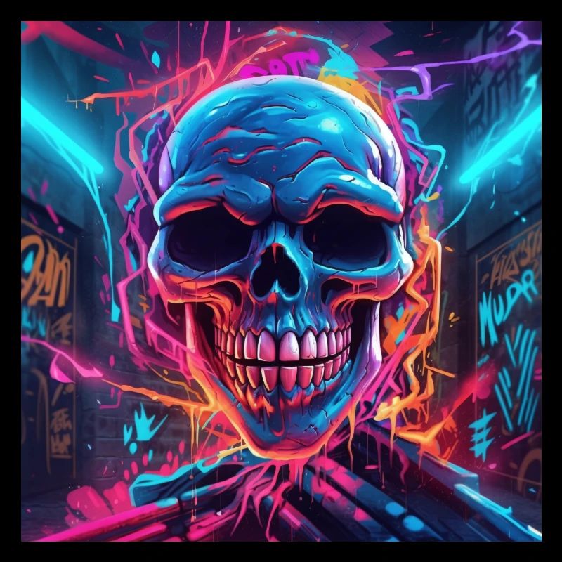 Electro Skull Graffiti