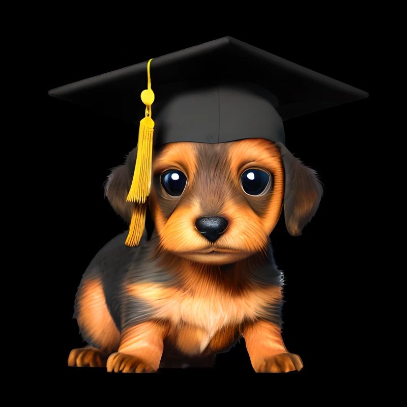 Bachelor School Leaving Certificate Dachshund Dog Study