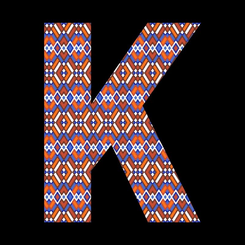 Monogramm Buchstabe K - geometrisches Muster