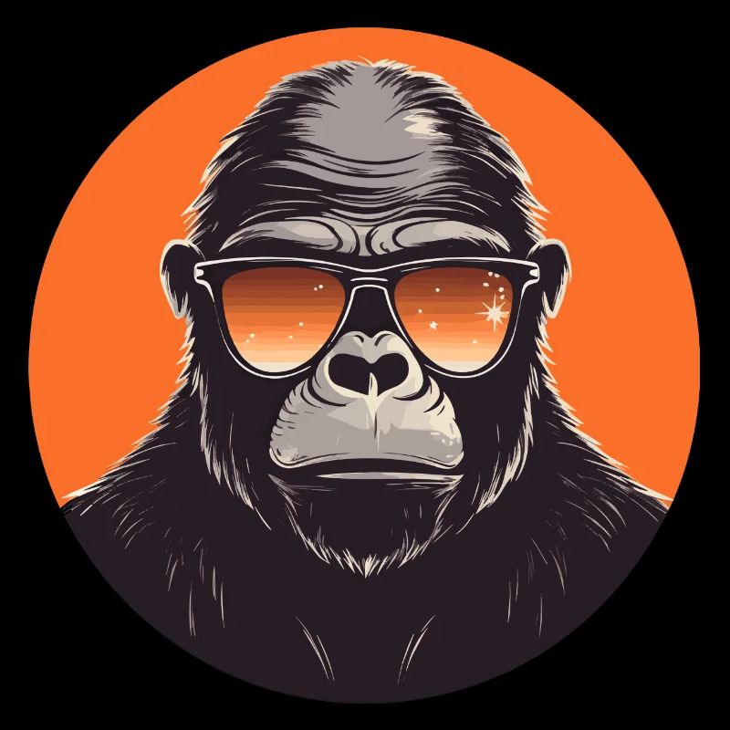 Gorilla with sunglasses, monkey, primate
