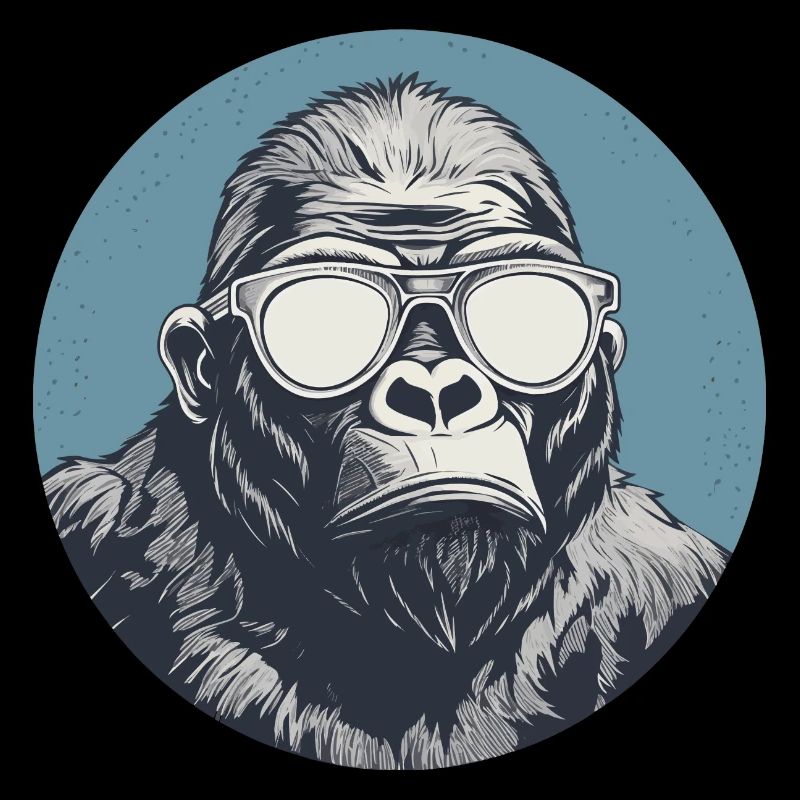 Gorille avec lunettes de soleil, singe, primate