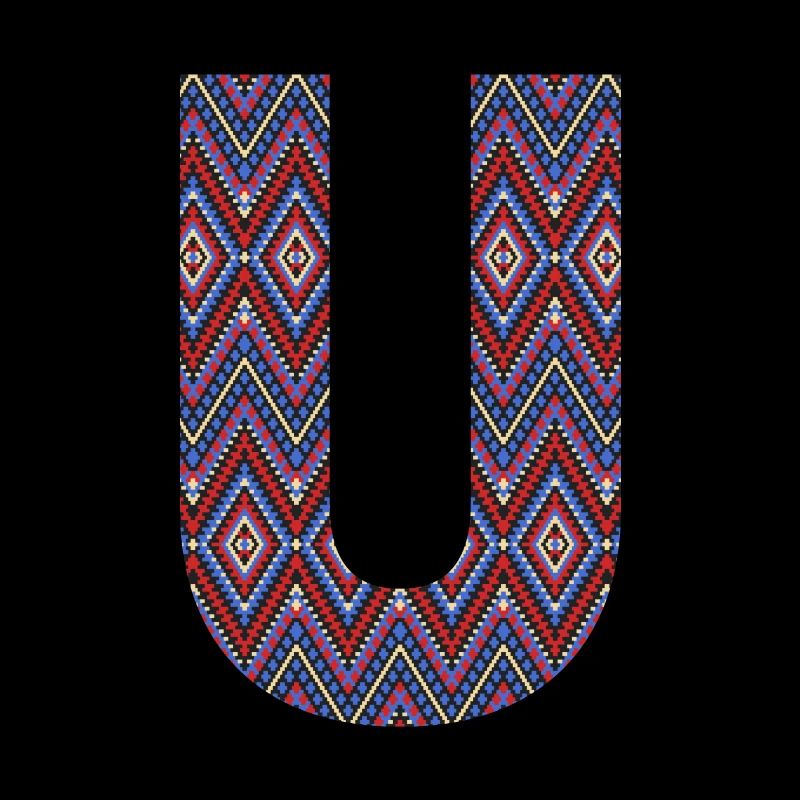 Monogramm Buchstabe U- geometrisches Muster