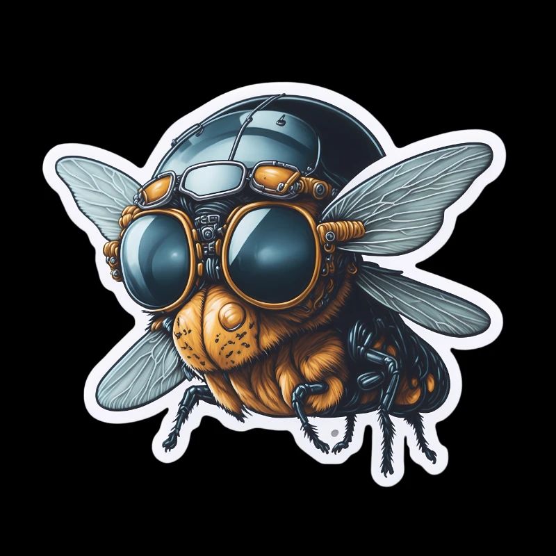Lustig Fliege mit Pilotenbrille