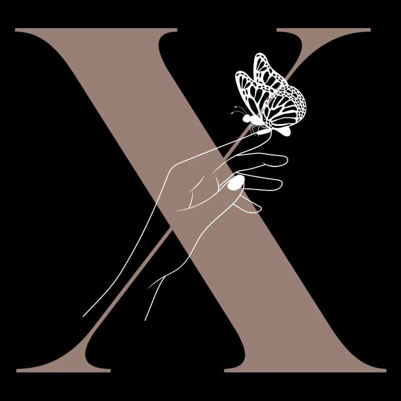 Letter x Magic butterfly