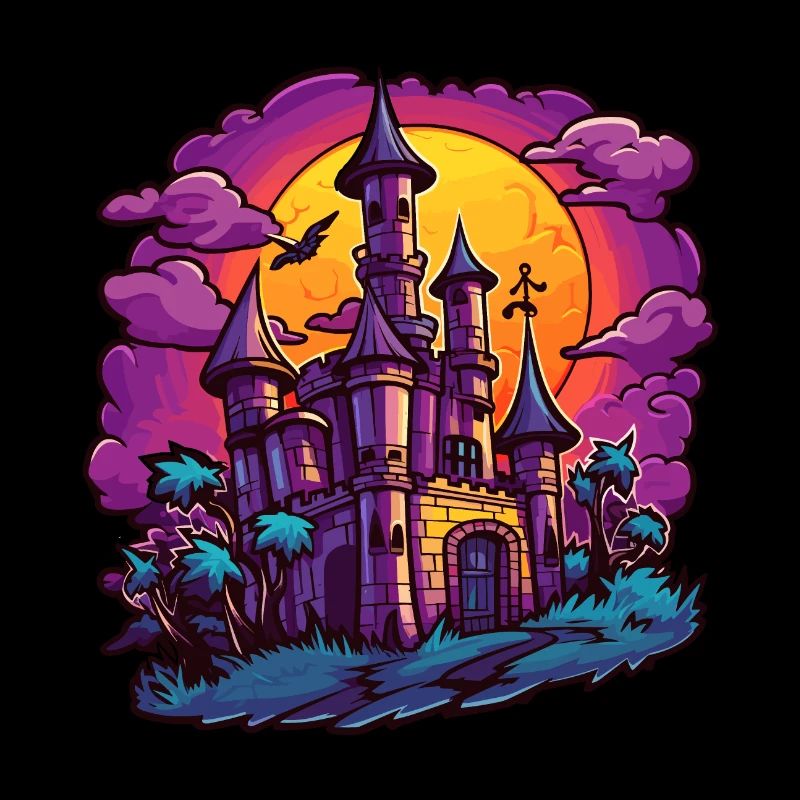 Halloween Château hanté Clipart