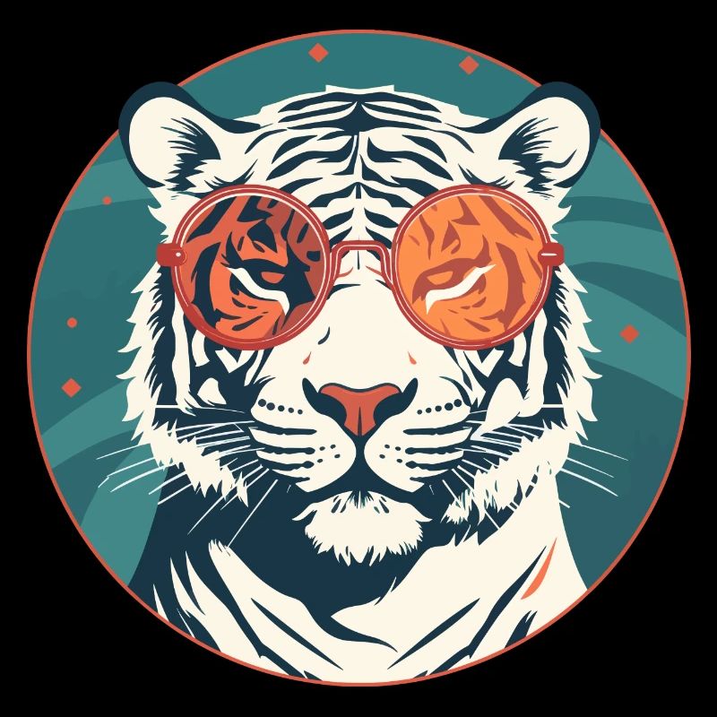 Tiger with sunglasses, Cat, Predator