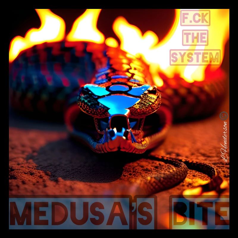 Medusa’s Bite, fire snake , selfish , vibrant,
