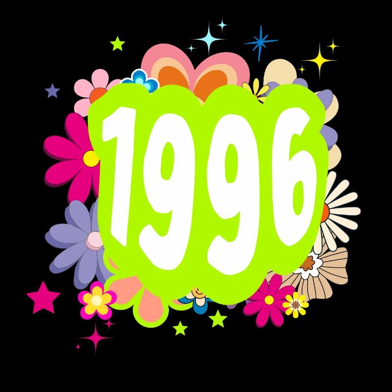 Year 1996 anniversary Groovy floral