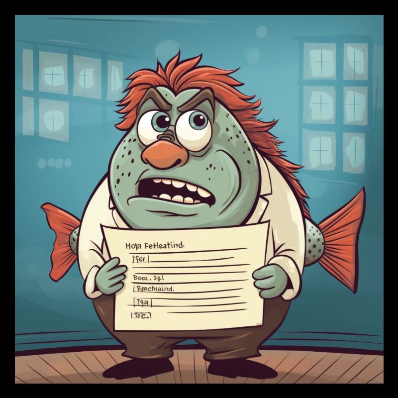 Fisch 2 im Comic Stil