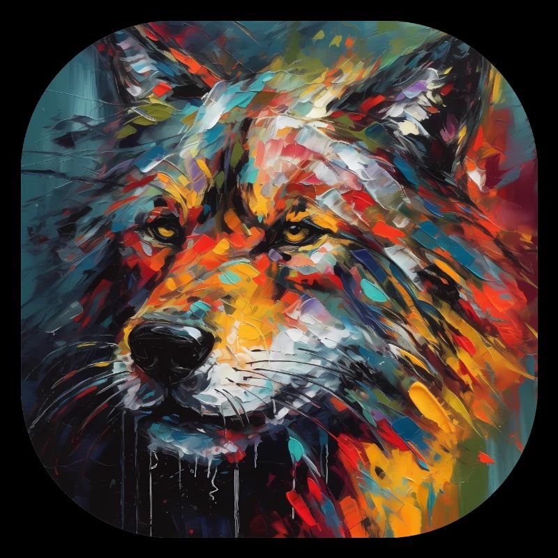 Thick brush water colour wolf magic