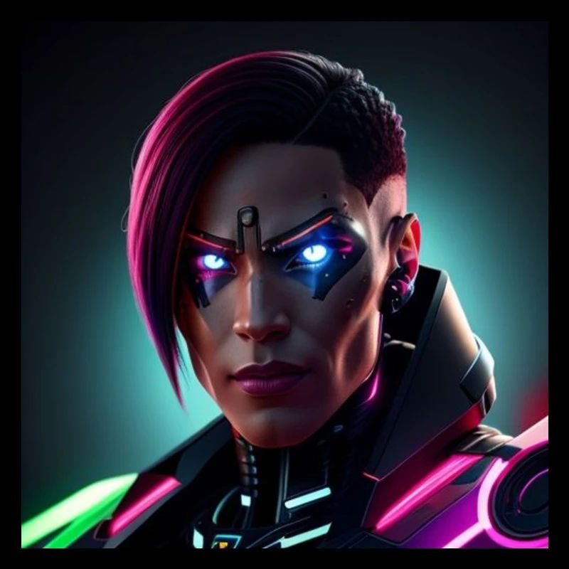 Cyborg with laser eyes