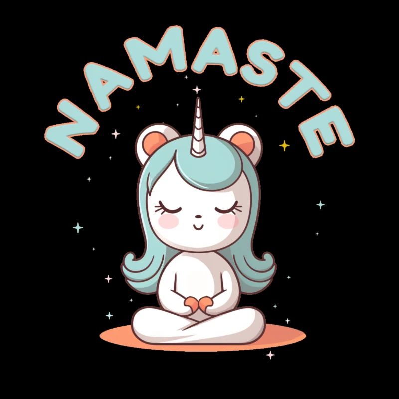 Namaste! Meditation unicorn, customizable